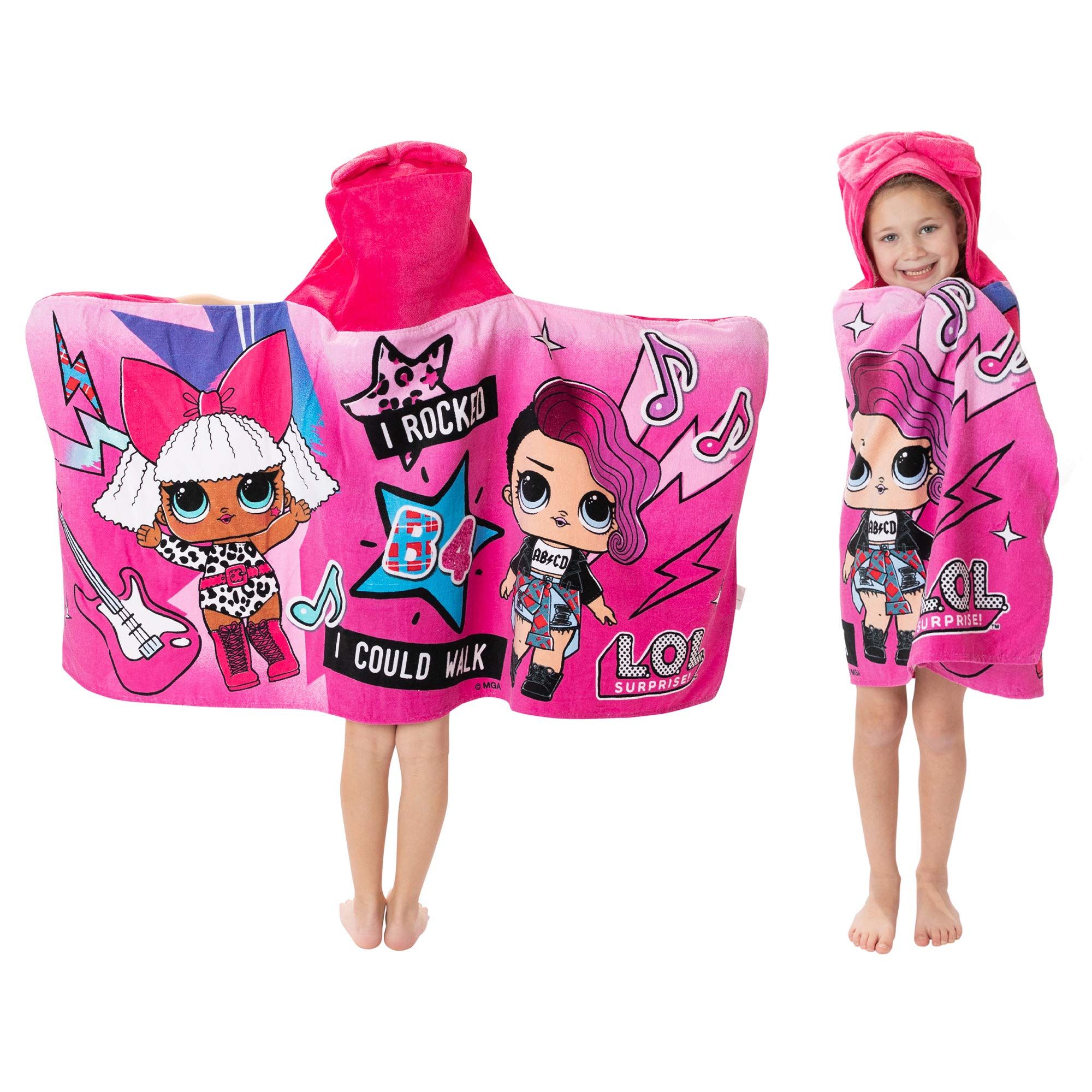 L.O.L. Surprise! Soft Cotton Hooded Bath Towel Wrap 24” x 50” Pink | Amazon (US)