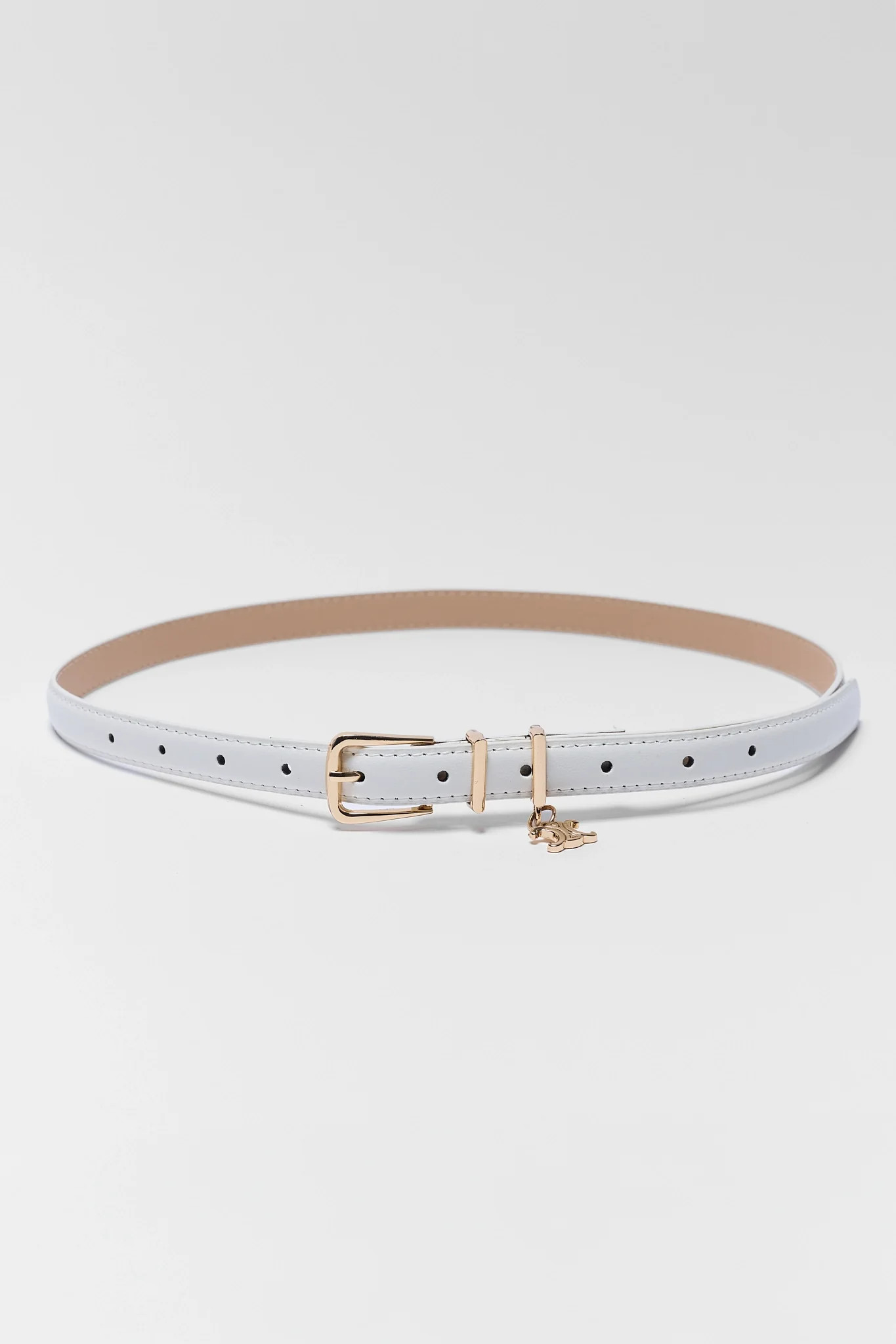 Chelsea White Faux Leather Belt | Avara
