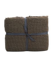 Made In Portugal Waffle Knit End Of Bed Blanket | TJ Maxx