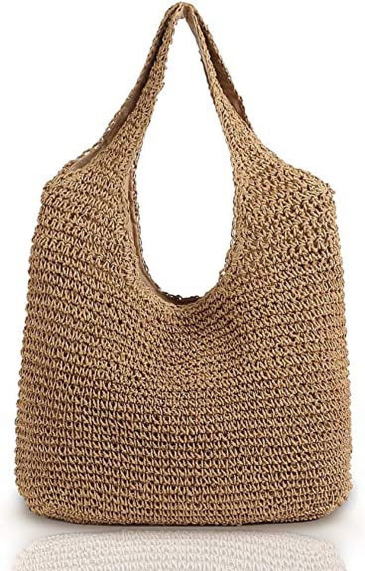 Zendure Hand-woven Soft Large Straw Shoulder Bag Boho Straw Handle Tote Retro Summer Beach Bag Ra... | Walmart (US)