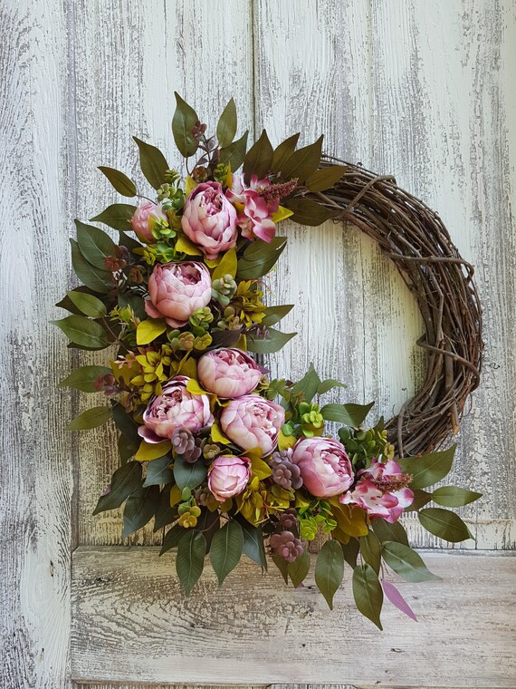 Dusty Rose Peony Wreath Fall Peony Wreath Peony Wreath - Etsy | Etsy (US)