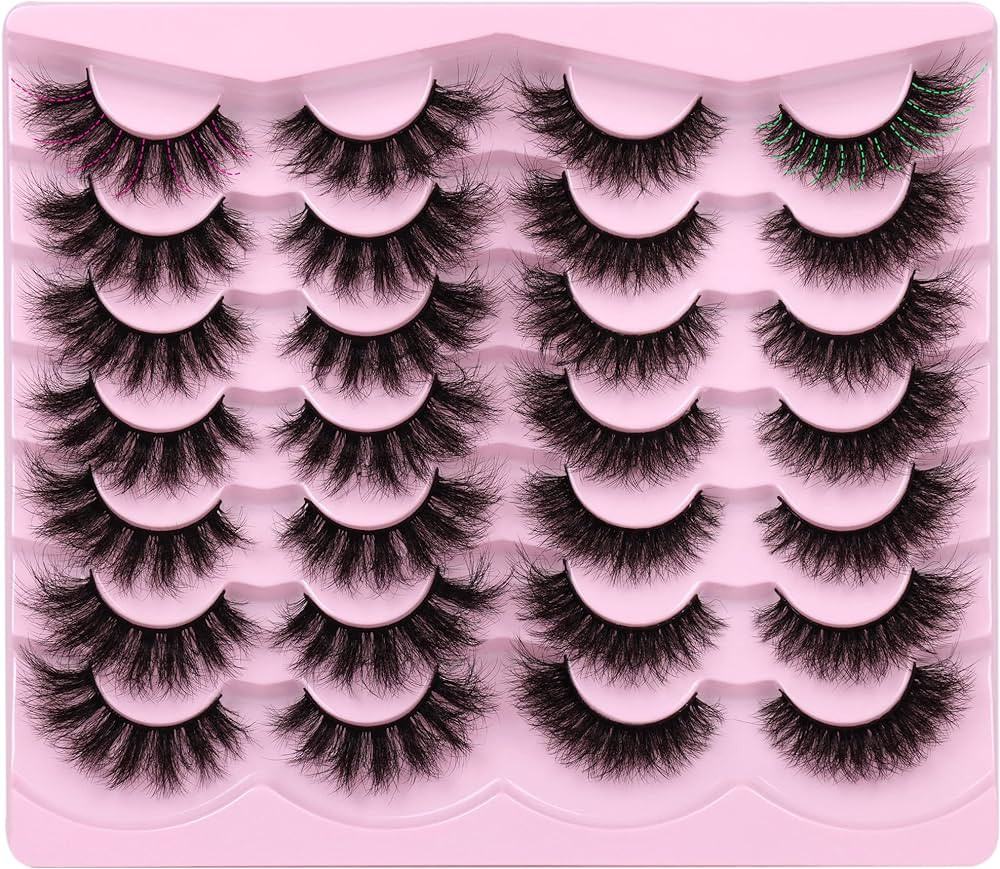Newcally False Eyelashes Thick Volume Wispy Faux Mink Lashes 8D Volume Long Cat Eye Lashes Dramat... | Amazon (US)