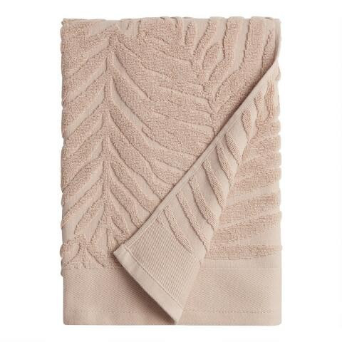 Sand Sculpted Palm Leaf Bath Towel | World Market