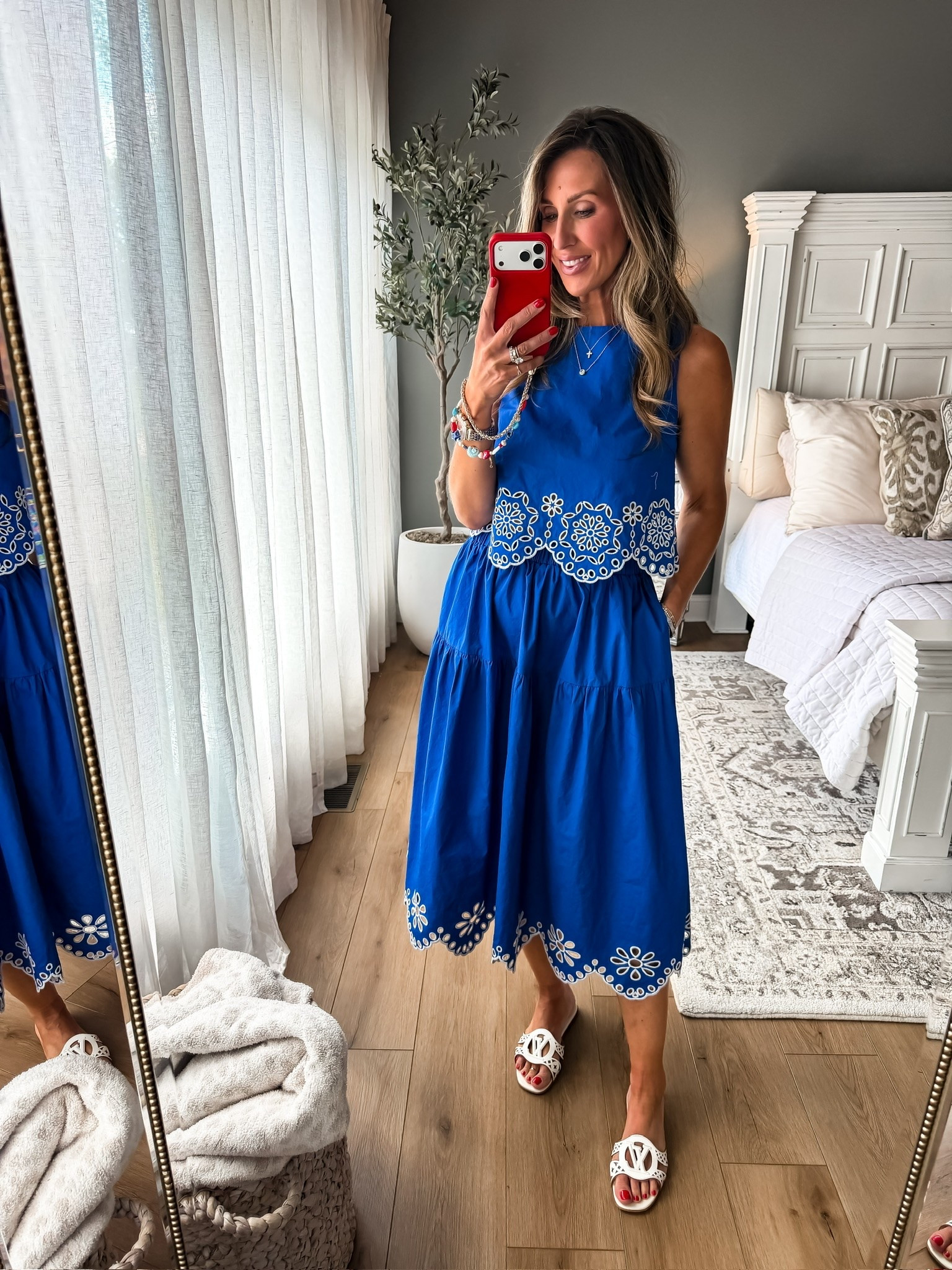 This blue dress is such a standout for summer! The eyelet details give it a polished look, while the relaxed fit keeps it comfortable enough for everything from brunch to vacation dinners. Paired with white sandals, it’s an easy outfit that feels effortlessly put together.

Use code SARAH15 through Sunday!

Blue summer dress, Eyelet dress, Summer outfit idea, Vacation style, Brunch outfit, Resort wear, White sandals, Feminine fashion, Summer wardrobe, Casual chic style, Vacation dress, Everyday elegance, TheMomInStyle

#LTKSeasonal #LTKootd #LTKOver40