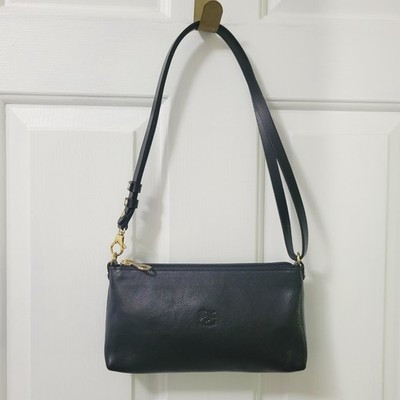 IL BISONTE Salina Black Crossbody Bag Genuine Leather | eBay US
