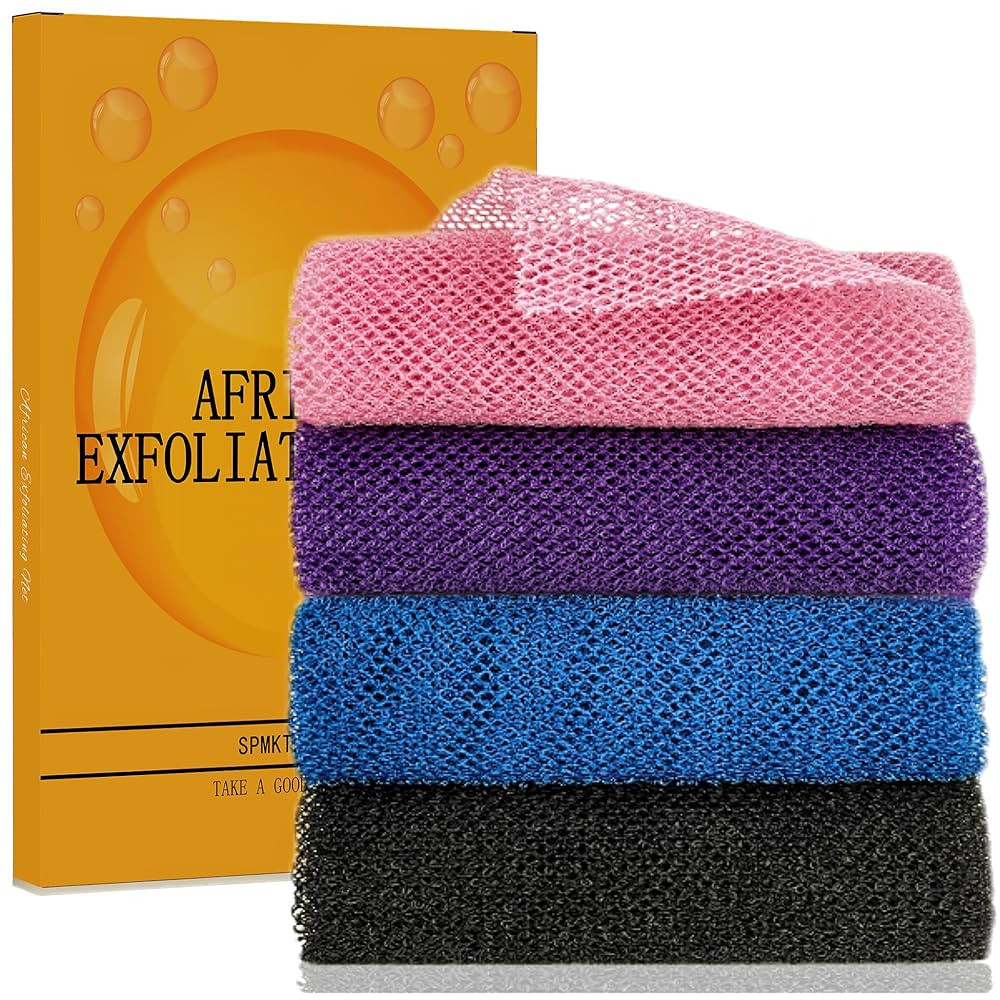 African Exfoliating Net, 4 Pieces African Net Sponge, Nylon African Bath Sponge Net, African Net ... | Amazon (US)