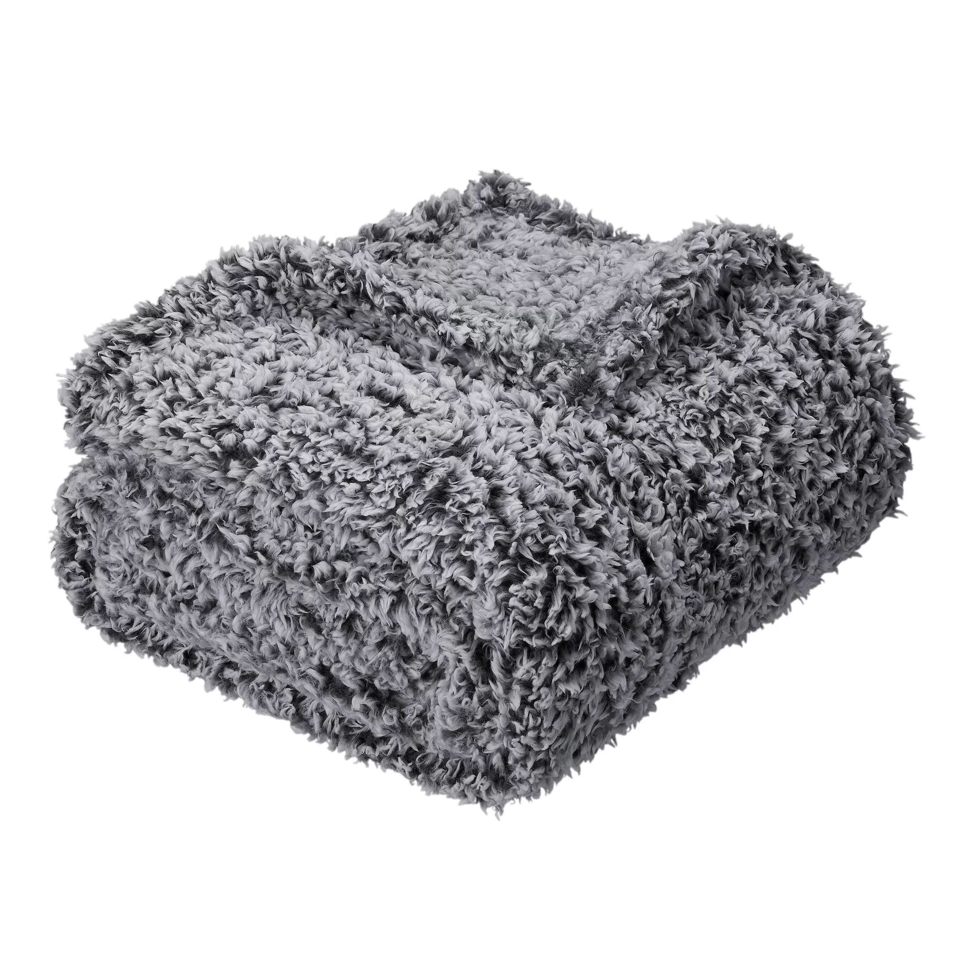 Mainstays Sherpa Throw Blanket, 50"x60", Gray | Walmart (US)