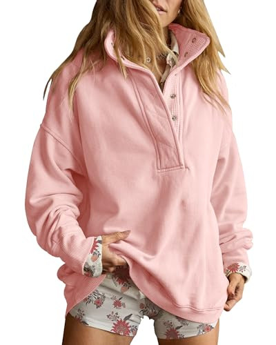 Gacaky Sweatshirt for Women Oversized Henley Neck Pullover Top Fall Outfits | Amazon (US)