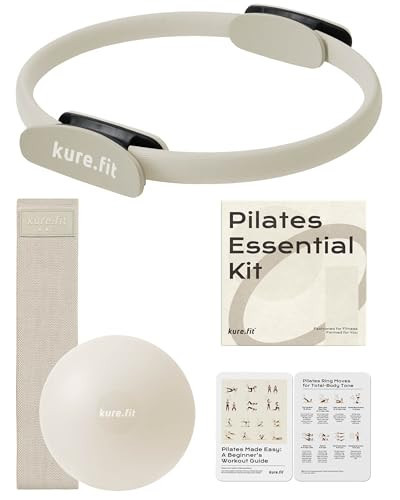 kure.fit Home Pilates Essentials Kit for Women | Pilates Ring, Mini Ball, Booty Band Set | Pilates Equipment Starter Set in Gift Box | Workout Guide Included | Amazon (US)