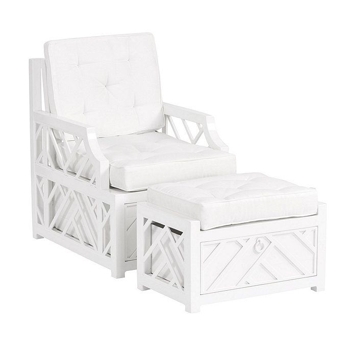 Miles Redd Bermuda Lounge Chair & Ottoman with Cushions | Ballard Designs, Inc.