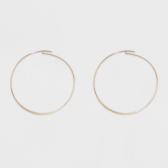 Large Flat Hoop Earrings - A New Day&#8482; Gold | Target