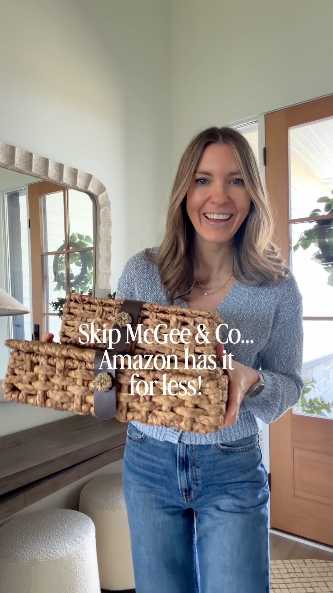 These Amazon woven boxes look just like a designer box from McGee and Co that costs hundreds of $. These are such a good price and are rarely in stock (but they are right now!). They also make the perfect spot for hiding remotes, mail, small toys, etc. 

#amazonfind #boujeeonabudget #consoletable

#LTKHome