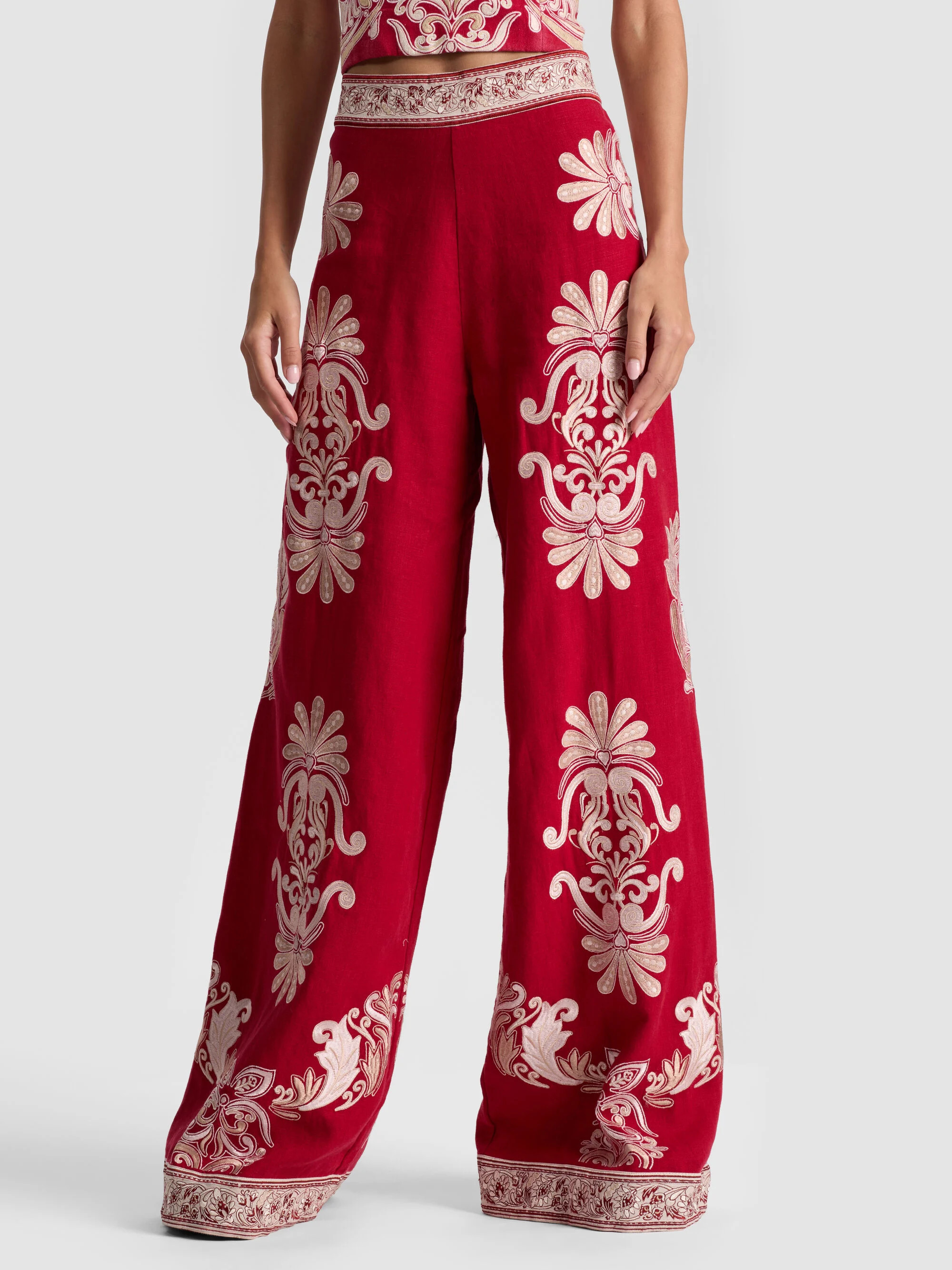 ATHENA EMBROIDERED PANT | Alice + Olivia