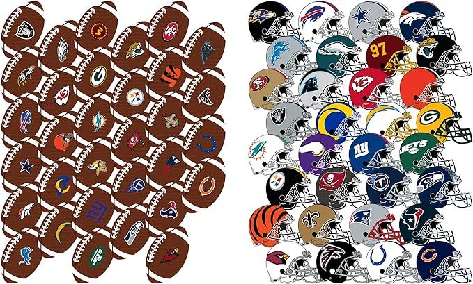 AcAliA 64 Pcs Sports Stickers,Football Stickers,32 Ball Stickers+32 Helmet Stickers,Hydroflask Bo... | Amazon (US)