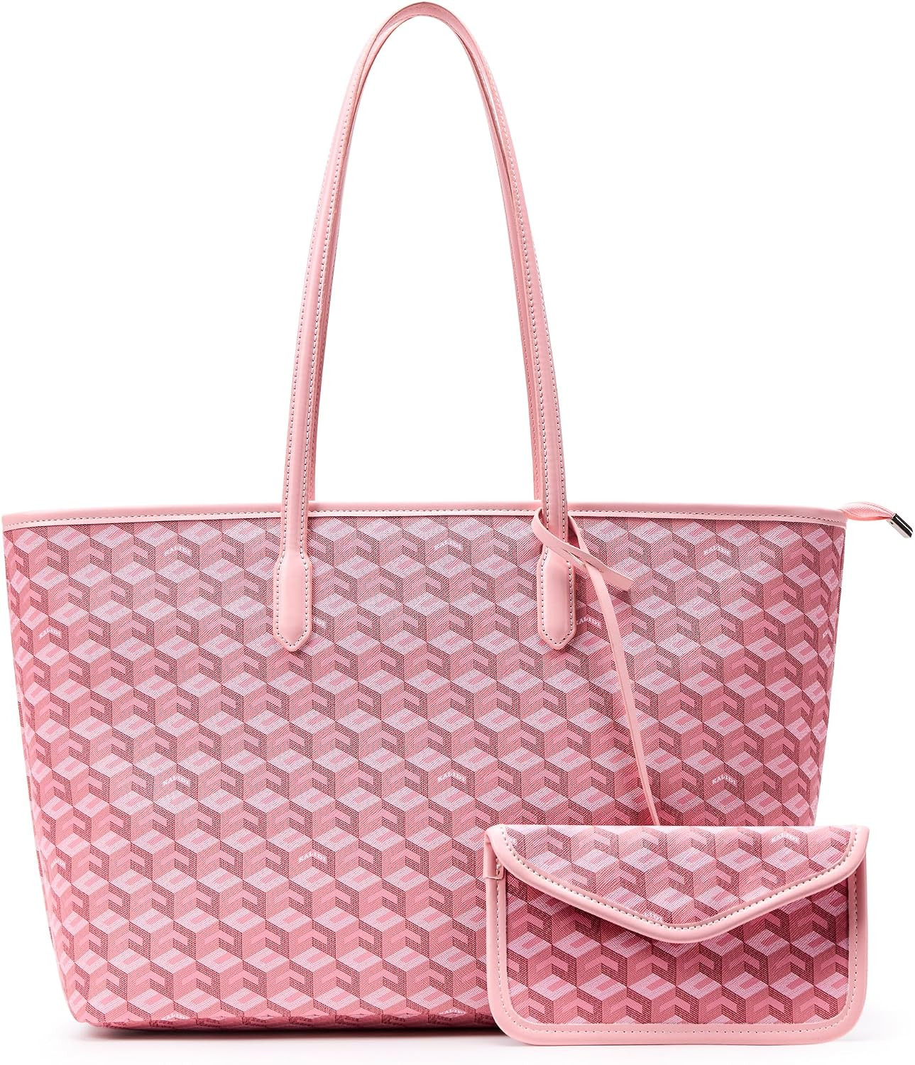 KALIDI 3D Cube Tote Bag Cubic Garden Monogram Print Leather Women Weekender Bag Shopper Handbags Purses with Top Handle | Amazon (US)
