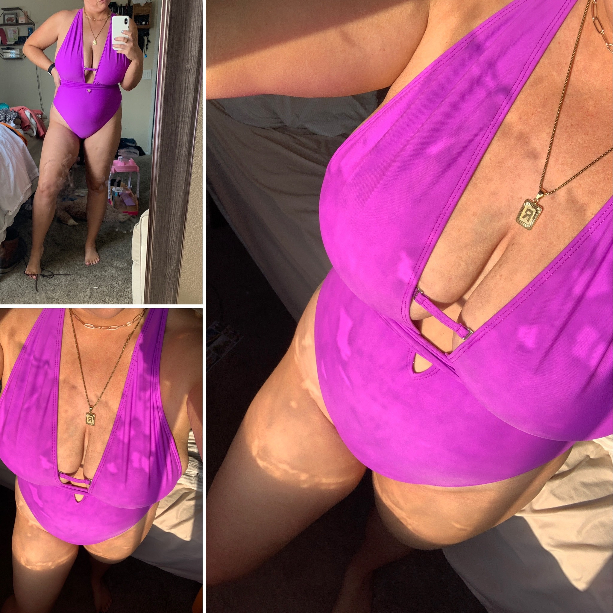 THIS BATHING SUIT YALL 🤩 It’s the definition of hot mom summer 🔥 ☀️  

This is the color solid purple and i’m wearing an XL 
I am 168 lbs typically a size 10-12 jeans and bra size is 36 DDD

#amazonswim
#amazonshopping



#LTKunder50 #LTKswim #LTKcurves