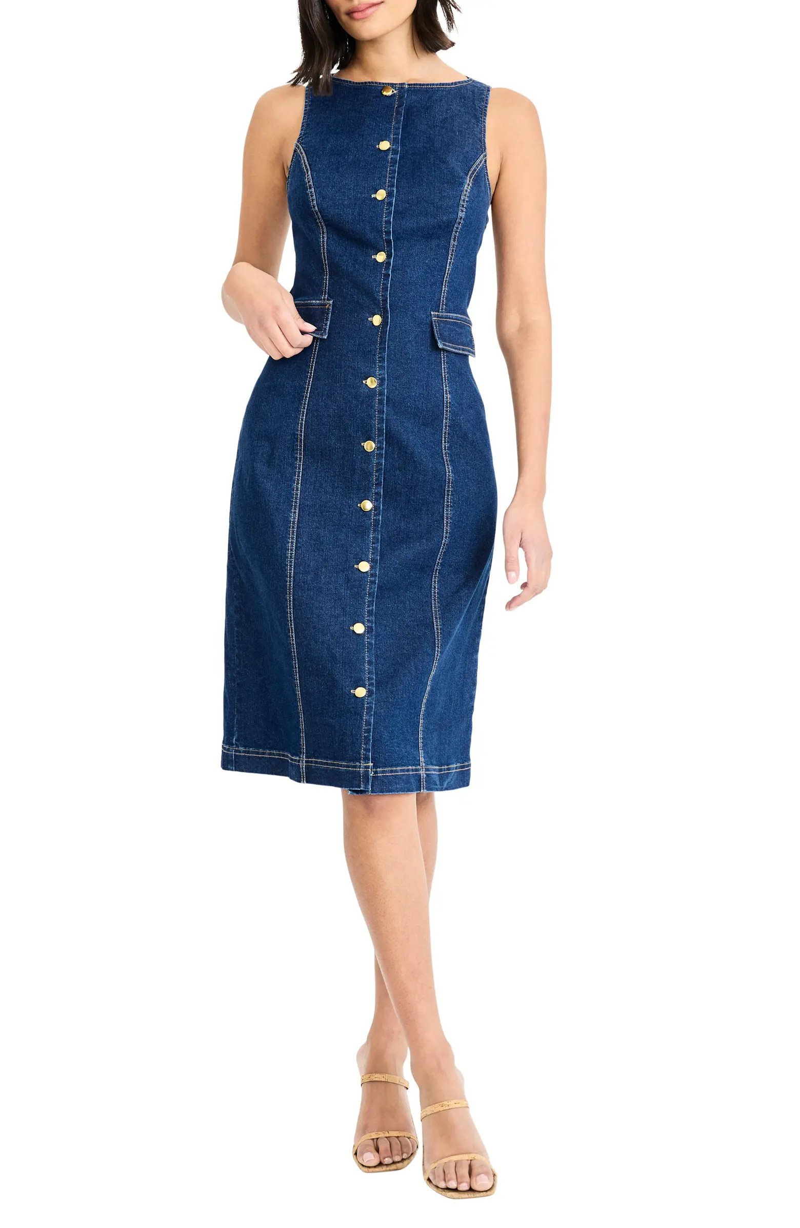 Sleeveless Denim Sheath Dress | Nordstrom