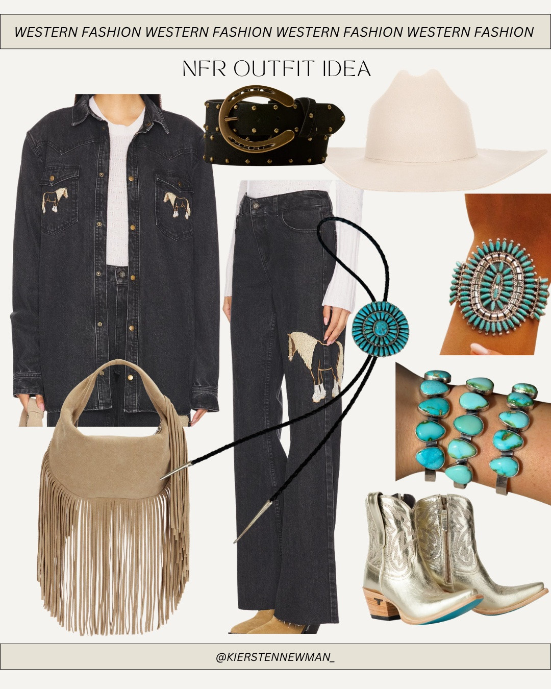 NFR OUTFIT IDEA - horse girl - denim on denim - going out - Vegas - western chic - cowgirl booties - cowboy boots - cowgirl felt hat - cowboy felt hat - Turquoise jewelry - fringe bag - rodeo - PBR - national finals rodeo - country concert outfit - fur coat -- horse bit necklace - revolve - fall and winter - NFR - rodeo - Nashville - country concert outfit

#LTKgrwm #LTKootd #LTKWorkwear