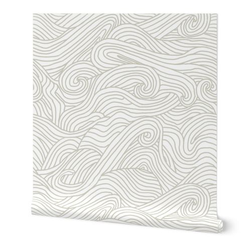 tumbling ocean waves - classic grey | Spoonflower