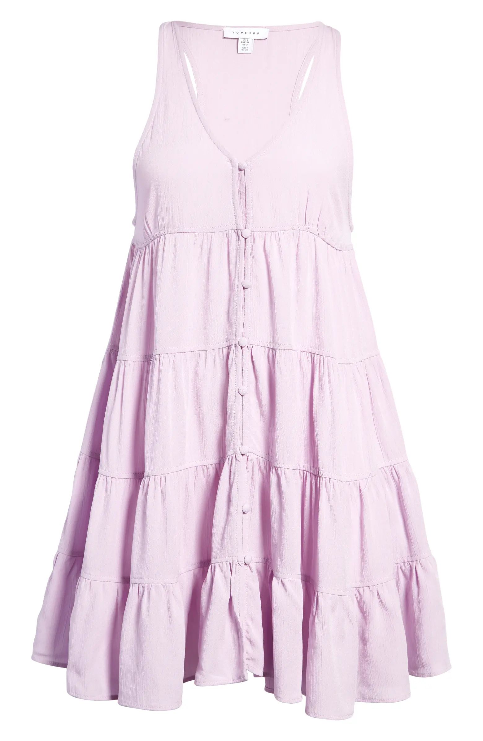 Crinkle Button A-Line Dress | Nordstrom