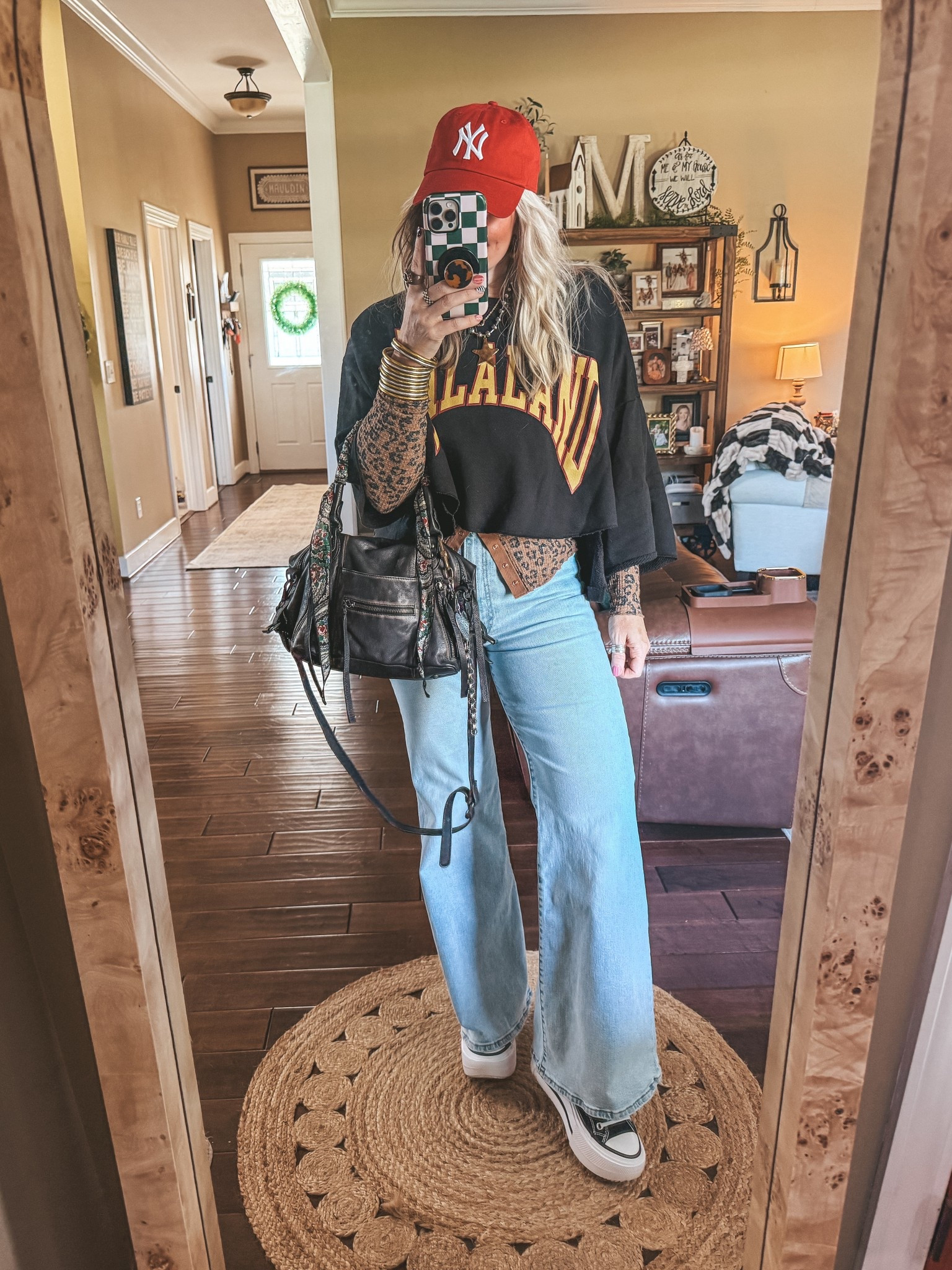 My casual date night fit ♥️🖤
Black pullover is @dressedinlala can’t link here 
Leopard button front M
Jeans size up 
Converse sized down 


#LTKootd #LTKgrwm #LTKOver40