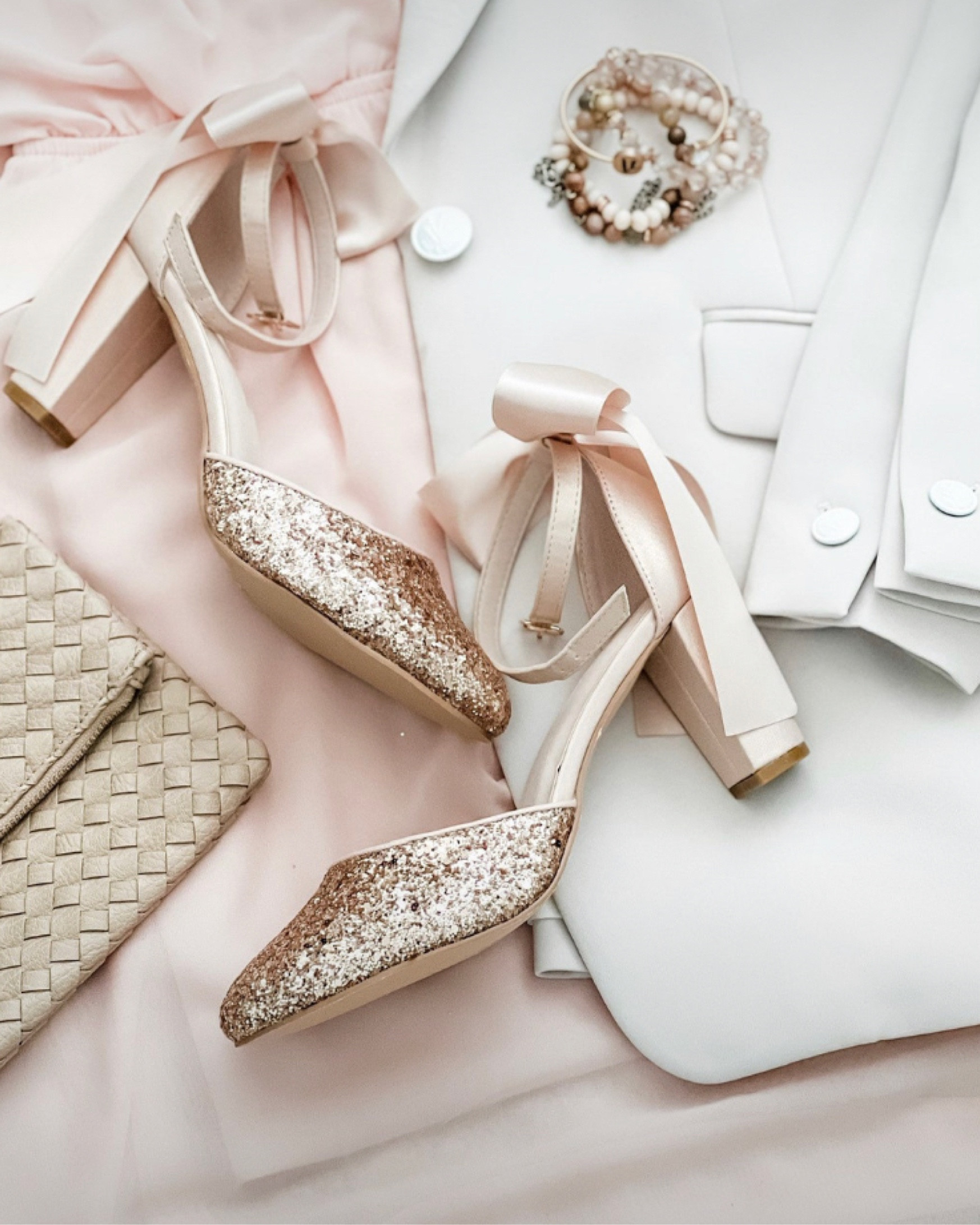 If you are looking for cute statement wedding shoes, these are it! Rose Gold Rock Glitter Block Heel with BLUSH SATIN Back Bow, Fall Wedding Shoes, Bridesmaids Shoes, Bridal Shoes, Holiday Shoes #bridalshoes #weddingshoes #shoes #rosegoldshoes #shoesforweddings 

#LTKunder100 #LTKwedding #LTKshoecrush