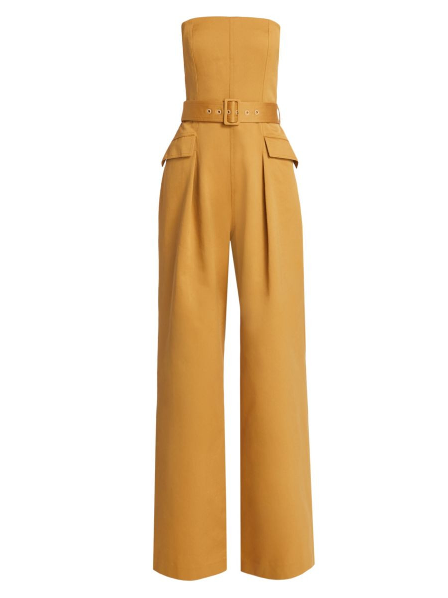 Presley Belted Cotton Strapless Jumpsuit | Saks Fifth Avenue