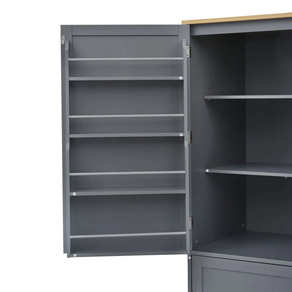 GlasFlength 40x20x71inch High Freestanding Kitchen Pantry Large Cupboard Storage Cabinet with 2 Drawers 2 Adjustable Shelves 8 Door Shelves for | Lowe's