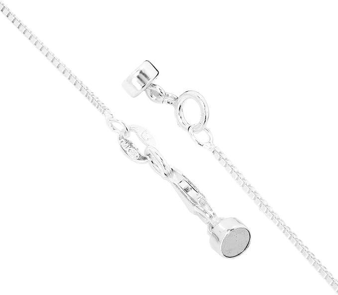 Viosi Sterling Silver 1mm Box Chain Necklace, 14" - 30" with Clasp | Amazon (US)