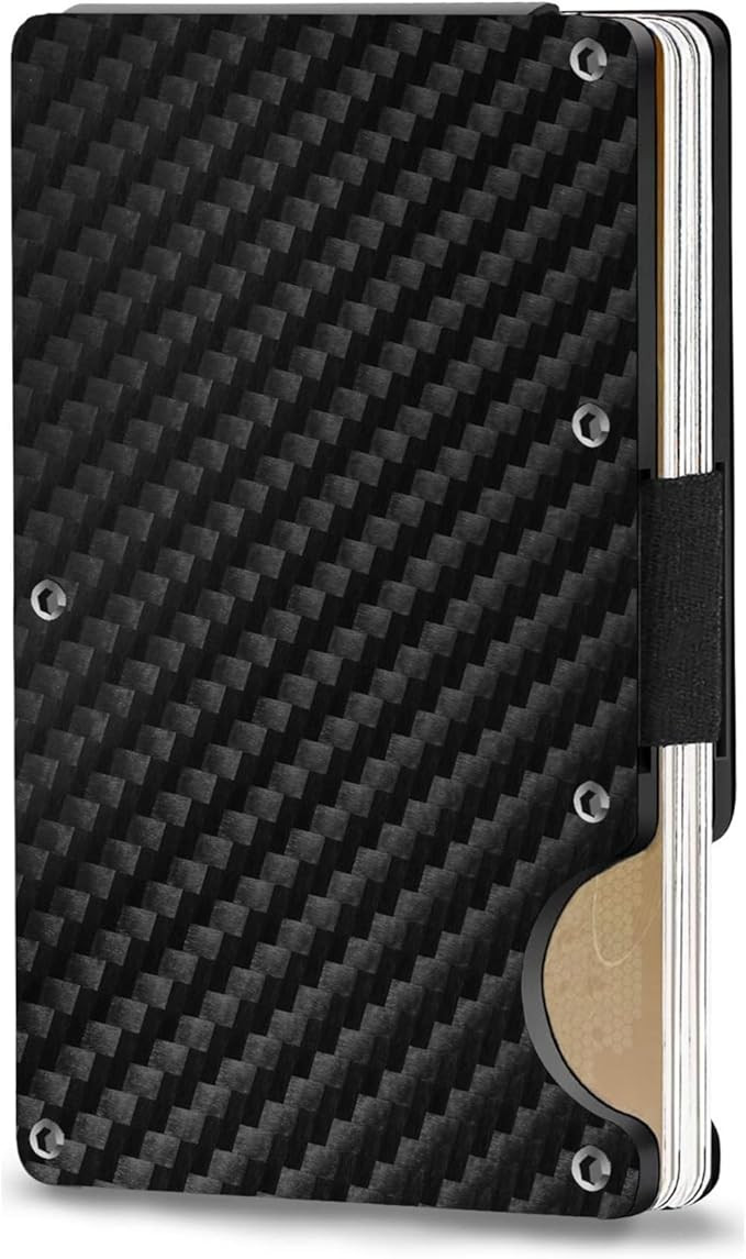 Carbon Fiber Minimalist Credit Card Holder & Money Clip Wallet for Men - Slim Rfid Wallet Easily ... | Amazon (US)