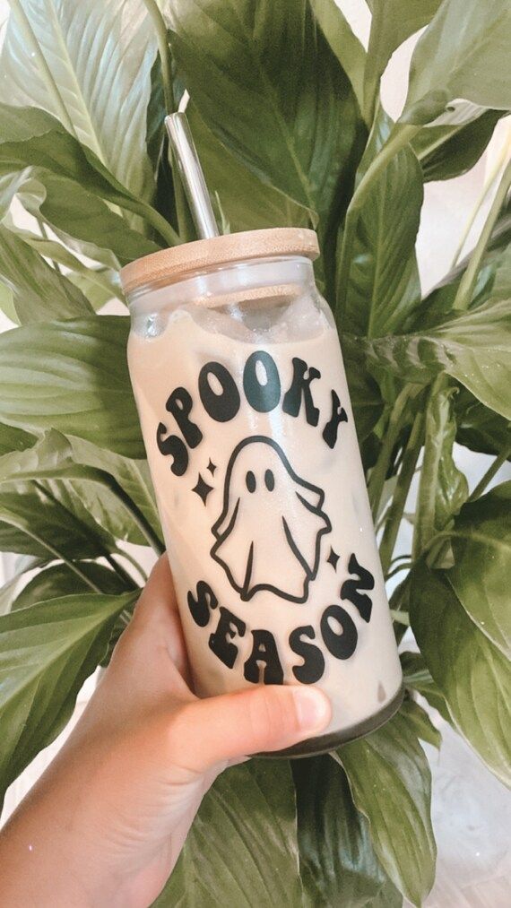 Spooky Season Coffee Glass Iced Coffee Glass Halloween - Etsy | Etsy (US)