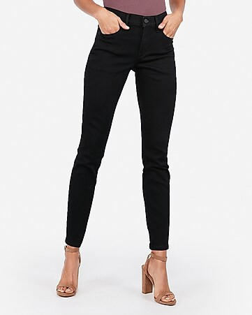 mid rise black cozy fleece jean ankle leggings | Express