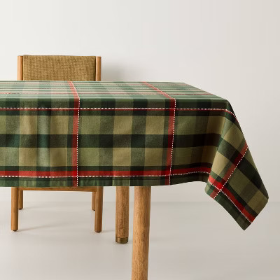 60"x84" Plaid Tablecloth Green - Hearth & Hand™ with Magnolia | Target