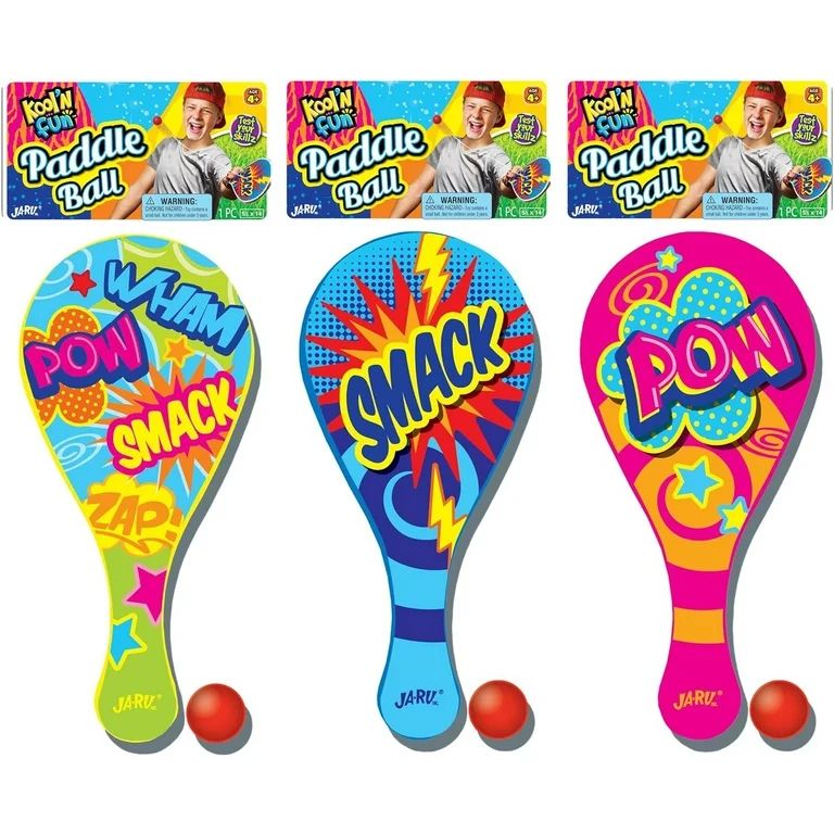 Kool N' Fun Plastic Paddle Ball w/ String Attached 1 Paddle by JARU. Classic Retro Toys for Kids ... | Walmart (US)