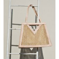 Chloe Hand Bag, Rattan Webbing Tote Straw Shopper Summer Cane Wicker Tote Bag | Etsy (US)