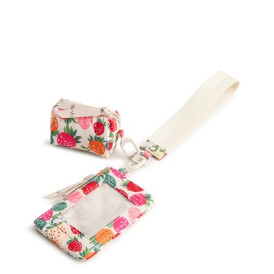 Vera Bradley Women's Outlet Ultralight Essential Dual Pouch Wide Wristlet Bushels of Berries Pumice Stone | Target