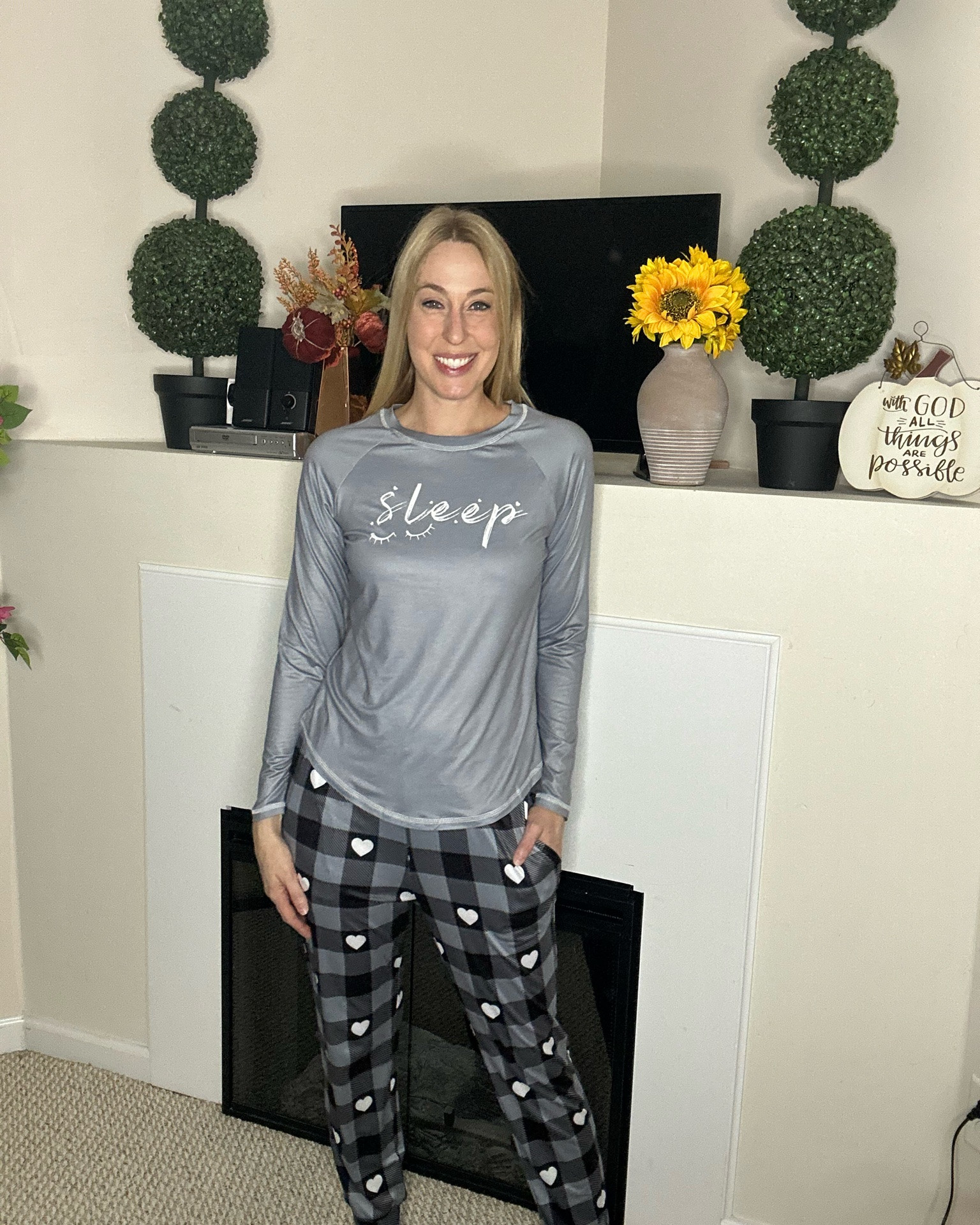 Comfy sleep pajamas 
🖤 these are super soft and cozy  
🖤it comes in different cute styles 
🖤fits true to size, wearing size small and I am 5’10”
🖤 Amazon fashion find under 50

#LTKTall