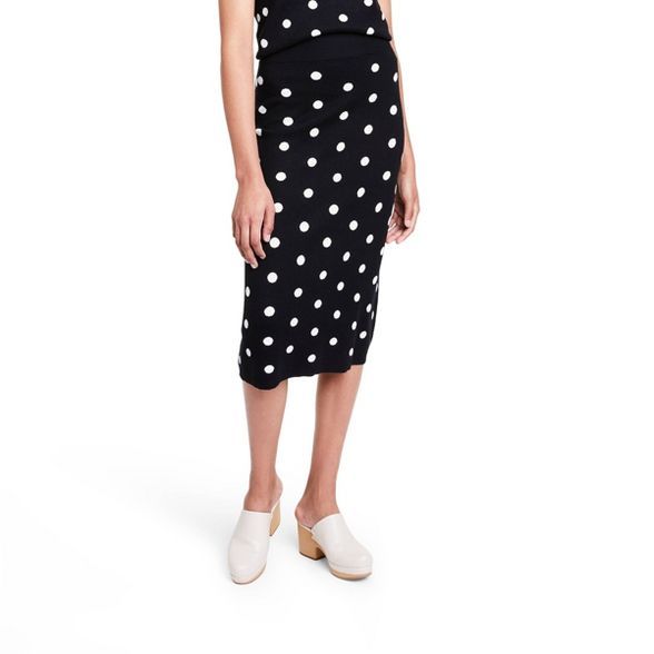 Women's Polka Dot Midi Sweater Skirt - Victor Glemaud x Target Black | Target