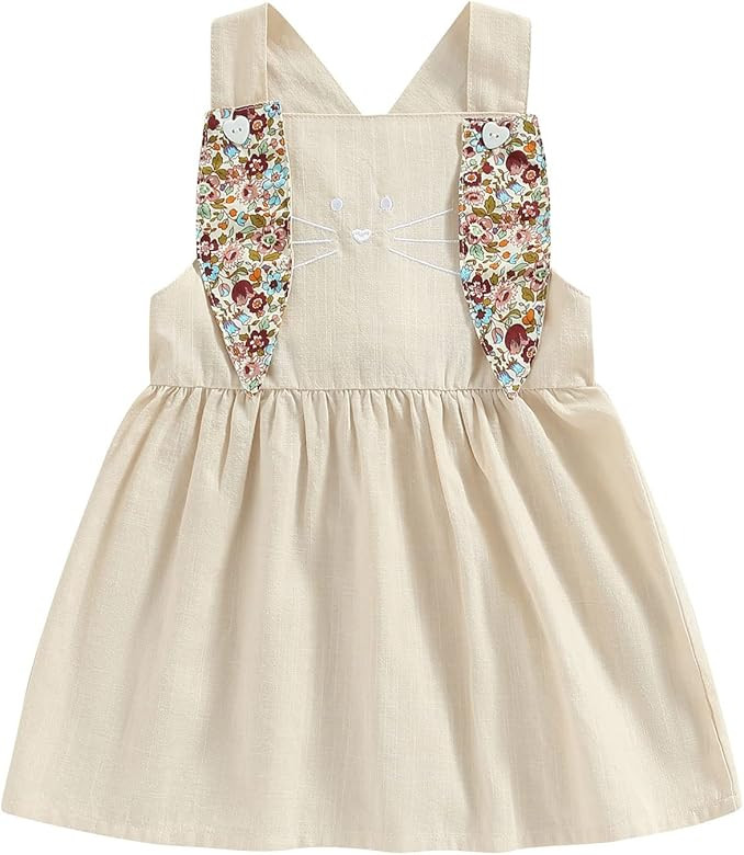 woshilaocai Toddler Baby Easter Outfits Girls Sleeveless Romper/Dress Retro Bunny Spring Matching... | Amazon (US)