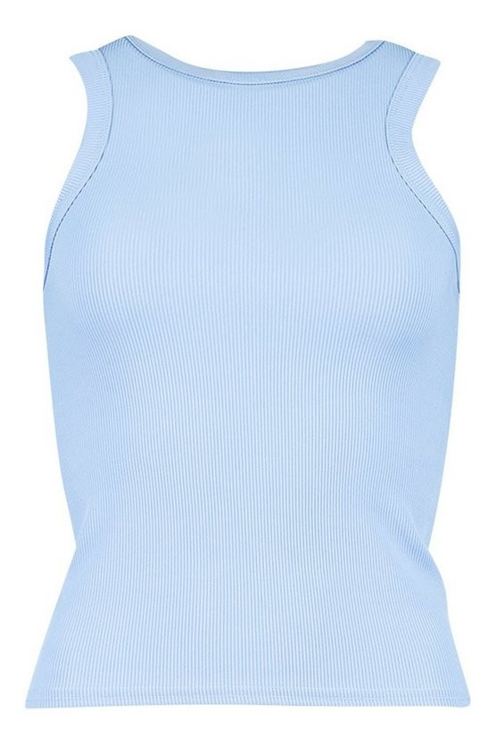 Ribbed Racer Tank Top | Boohoo.com (US & CA)