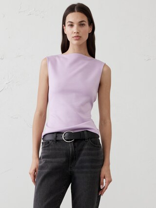 Soft Touch Scuba Slash-Neck Tank | Banana Republic Factory