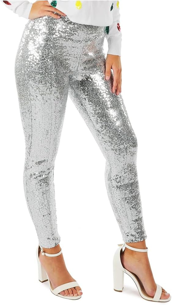 Tipsy Elves Shiny Sequin Leggings for Women for Holiday Outfits and Beyond | Amazon (US)