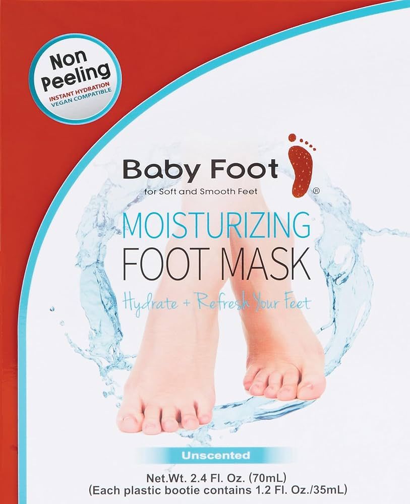 Baby Foot Unscented Non-Peel Moisturing Mask – Hydrate and Refesh Feet in 15-Minute - No Pain F... | Amazon (US)