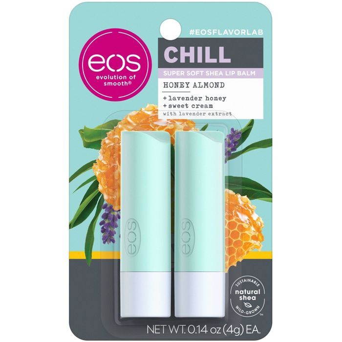 eos flavorlab Lip Balm Stick - Chill - Honey Almond - 2pk/0.14oz | Target