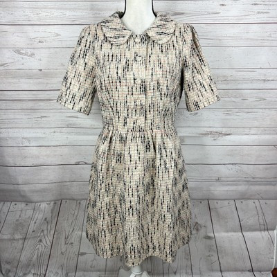 Gal Meets Glam Paige Tweed Dress Size 8 Beige Blue Pink Metallic Pockets  | eBay | eBay US