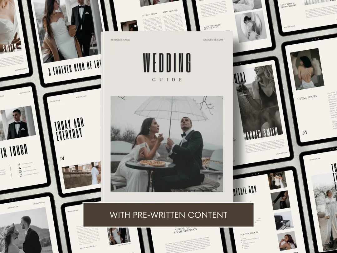 CANVA Modern Minimalist Wedding Photography Client Guide With Content, Pre-written Welcome Guide,... | Etsy (US)