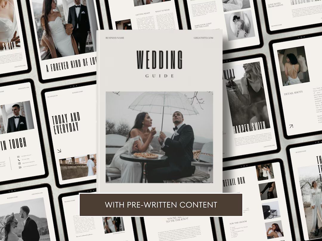 CANVA Modern Minimalist Wedding Photography Client Guide With Content, Pre-written Welcome Guide,... | Etsy (US)