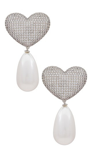 Frances Earrings in Silver & Pearl | Revolve Clothing (Global)