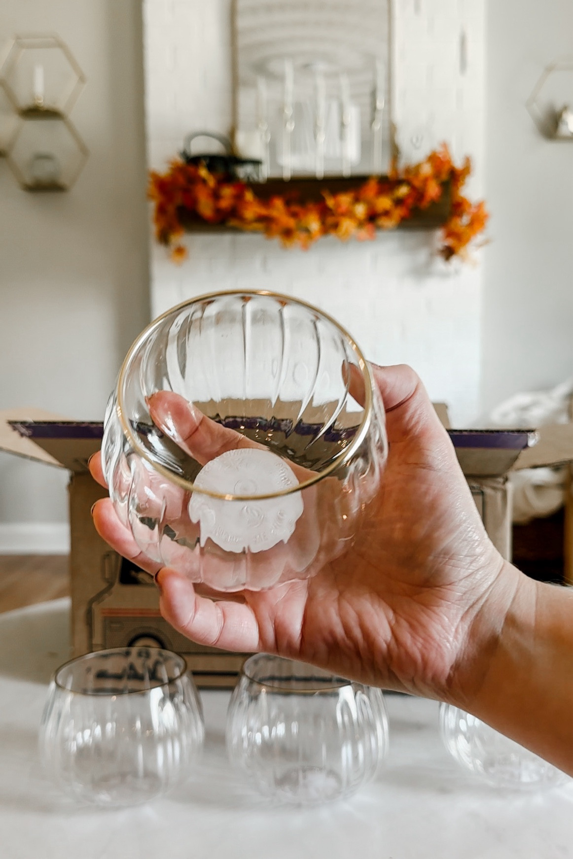 Pumpkin glasses and pumpkin drink dispenser 
Pumpkin glasses are $3