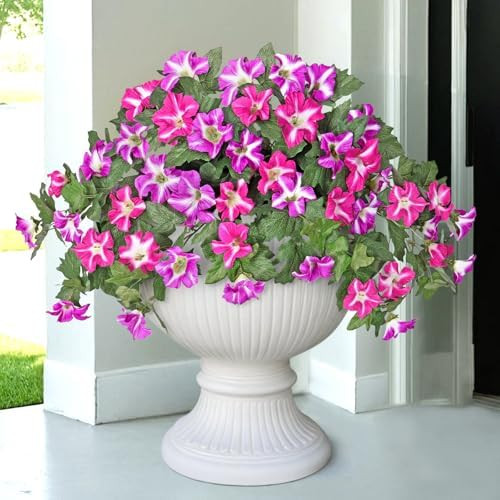 TOCHGREEN Artificial Fake Flowers Plants for Outdoor Decoration 2PCS Faux Morning Glory Silk Flow... | Amazon (CA)